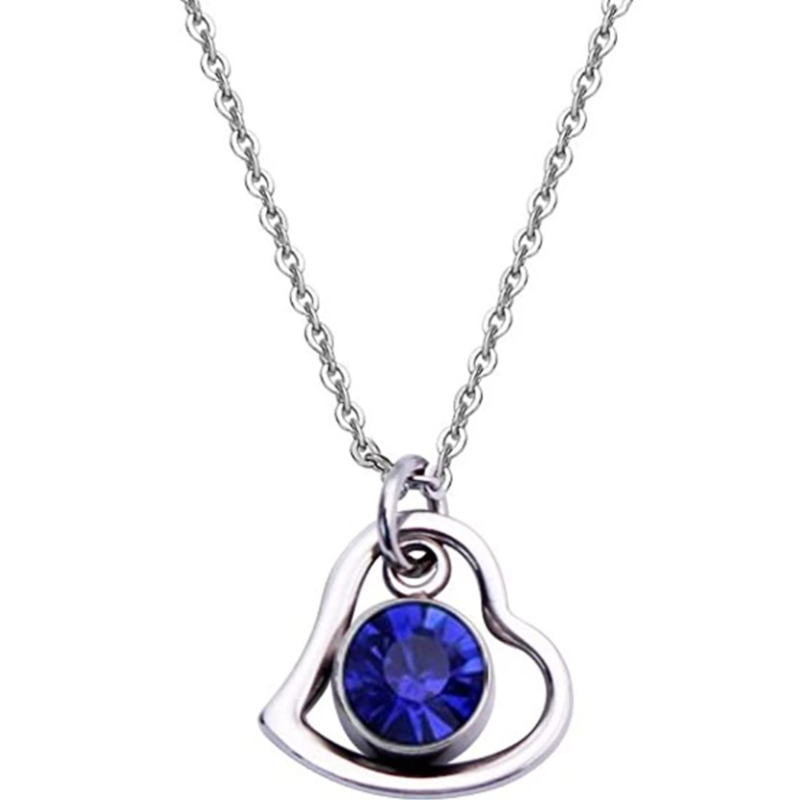 Rynx | Women's Stainless Steel Birthstone Heart Necklace