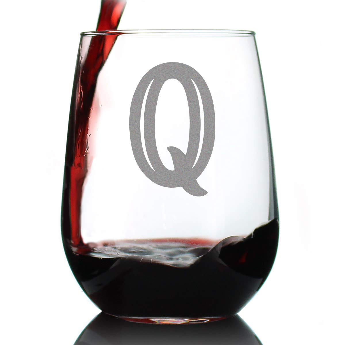 Rynx | Monogram Fet capital letter M - Without stem wine glass - Personalized gifts for women and men - Large engraved glass