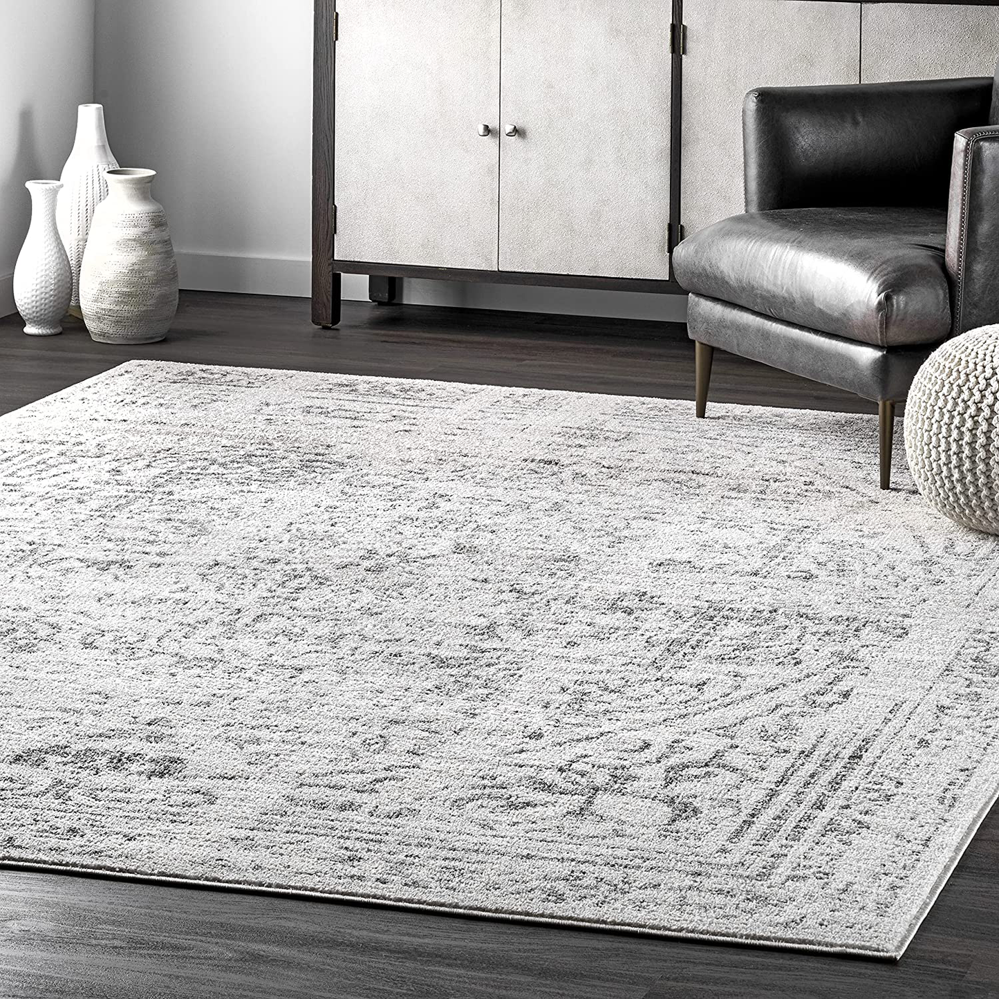 Rynx | nuLOOM Arlena Vintage Rug, 5' Round, Black