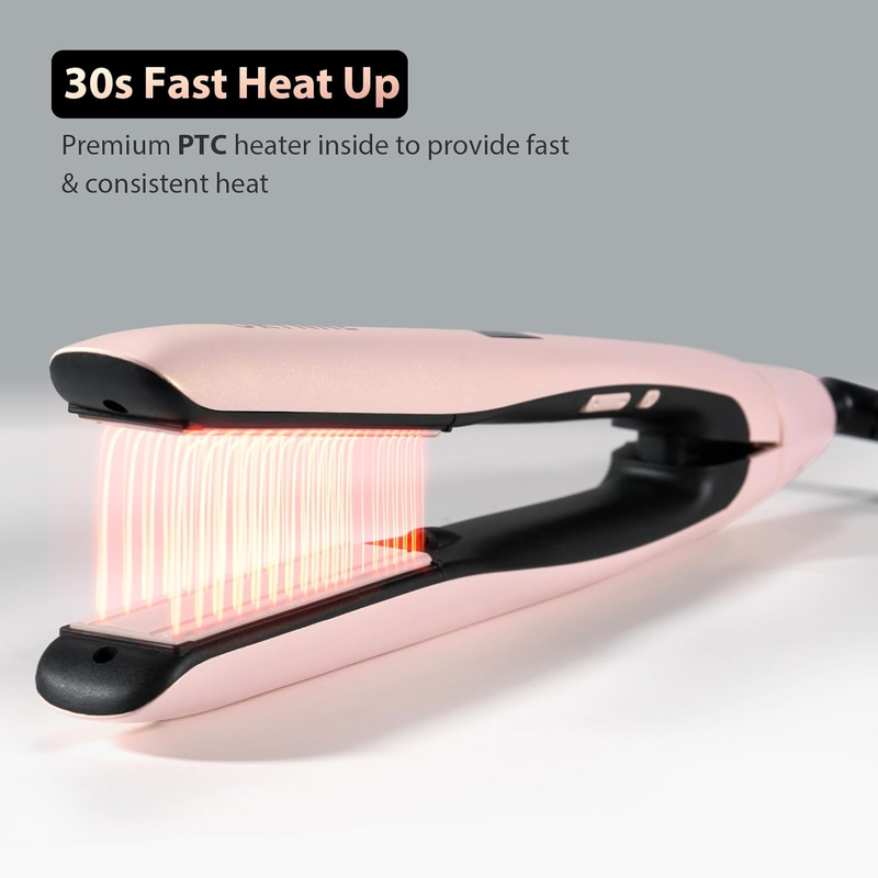 Rynx | 1” Hair Straightener and Curls 2-in-1, Ceramic Flat Iron with 10 Heat Settings