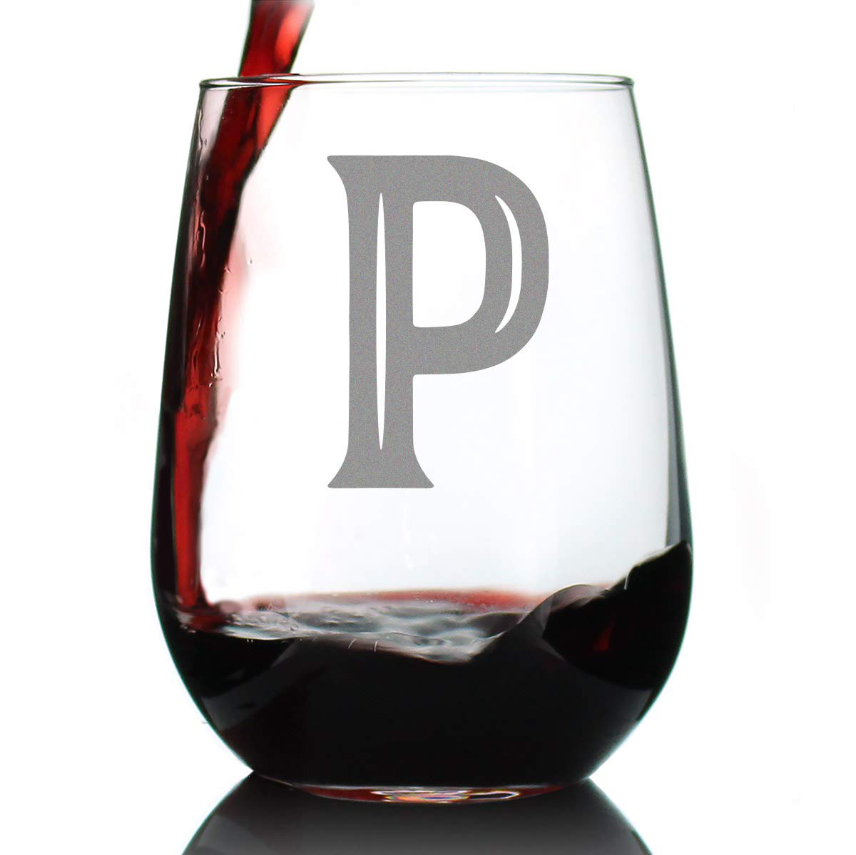 Rynx | Monogram Fet capital letter M - Without stem wine glass - Personalized gifts for women and men - Large engraved glass