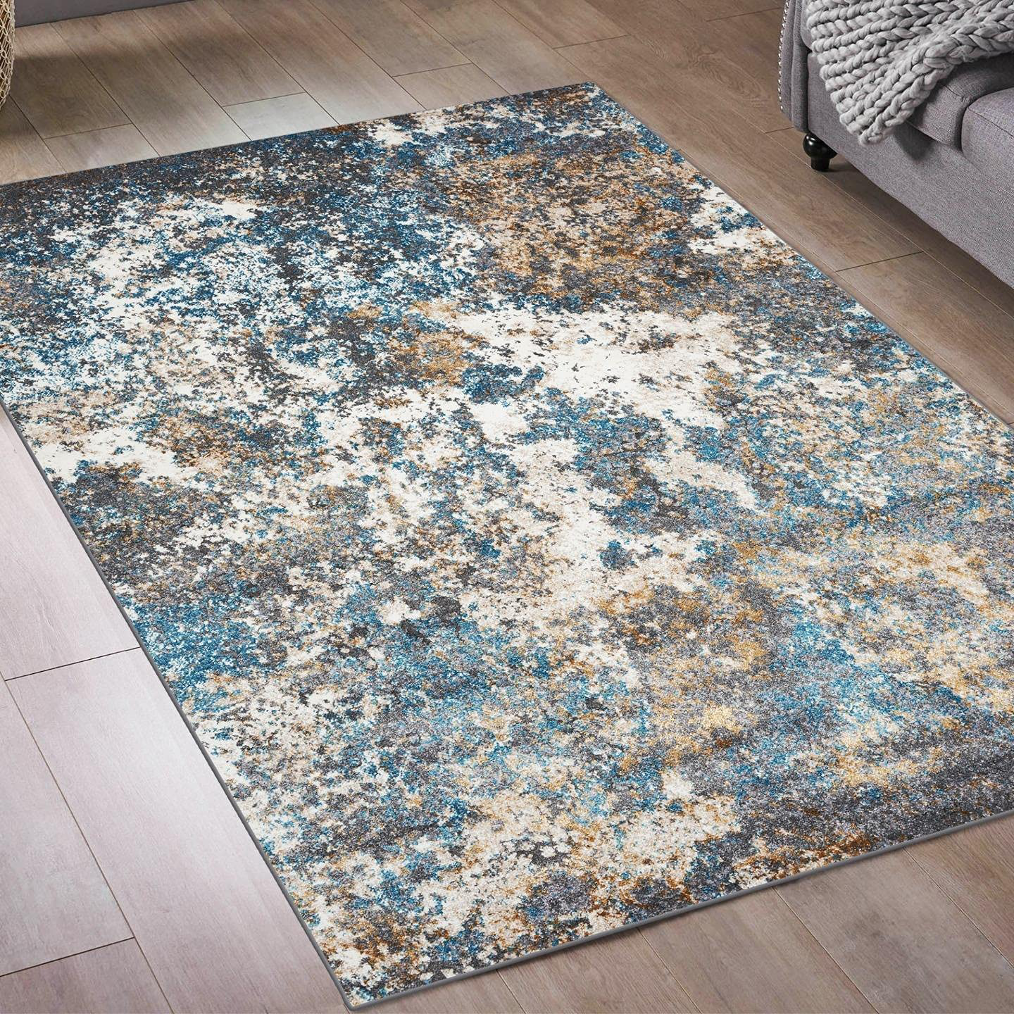 Rynx | Persian Rugs 6490 Gray 2 x 7 Abstract Modern Area Rug