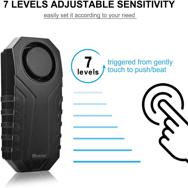 Rynx | Wireless Vibrating Motion Sensor 113dB Bike Alarm with Remote Control