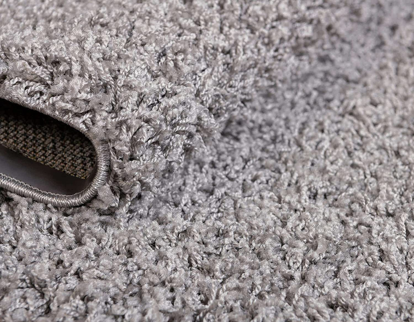 Rynx | Unique Loom Solo Solid Shag Collection Area Modern Plush Rug Luxurious & Soft, 4' 0 x 6' 0, Jet Black