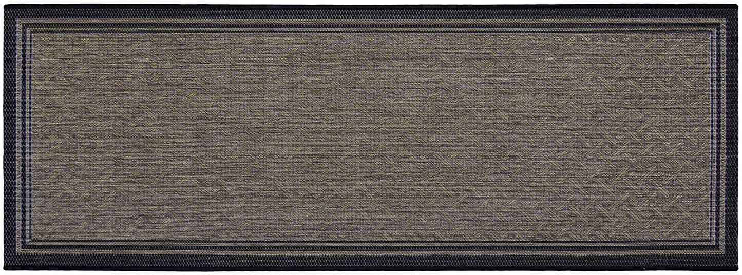 Rynx | Gertmenian Tropical Collection Outdoor Rug Patio Area Rug, 2x6 Runner, Nut Brown Black Edge