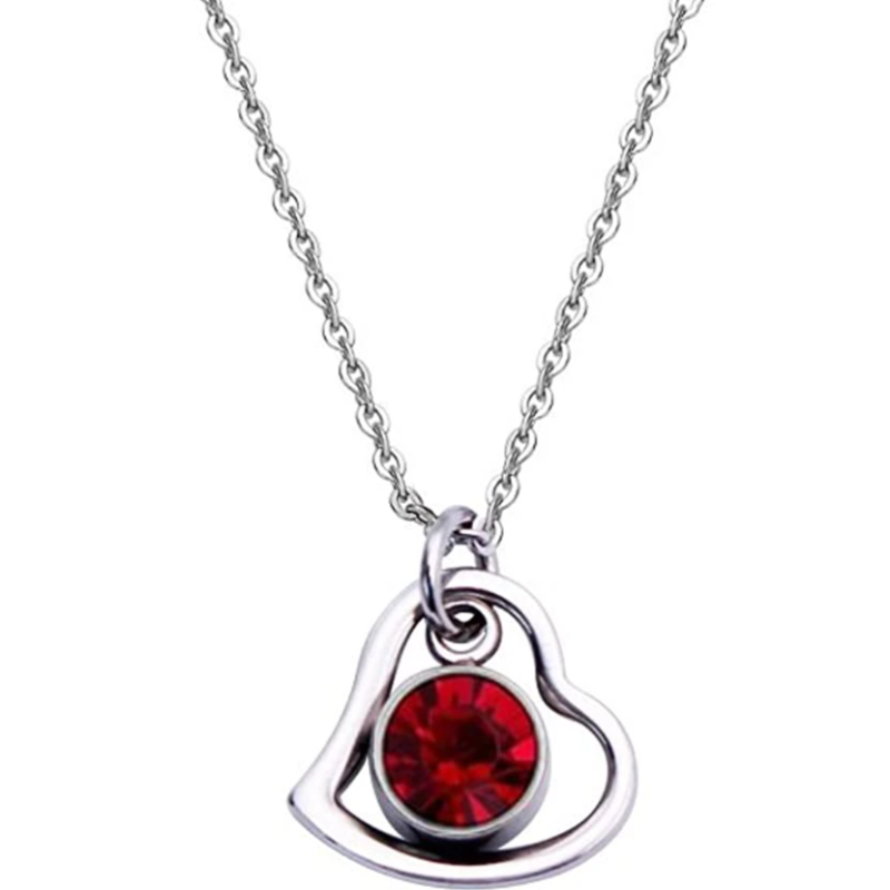 Rynx | Women's Stainless Steel Birthstone Heart Necklace