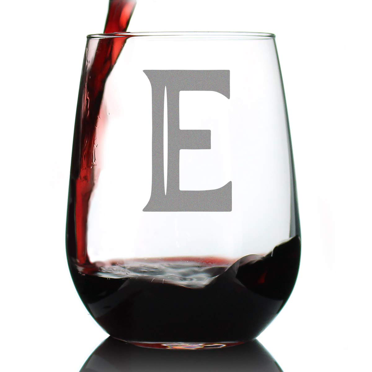 Rynx | Monogram Fet capital letter M - Without stem wine glass - Personalized gifts for women and men - Large engraved glass