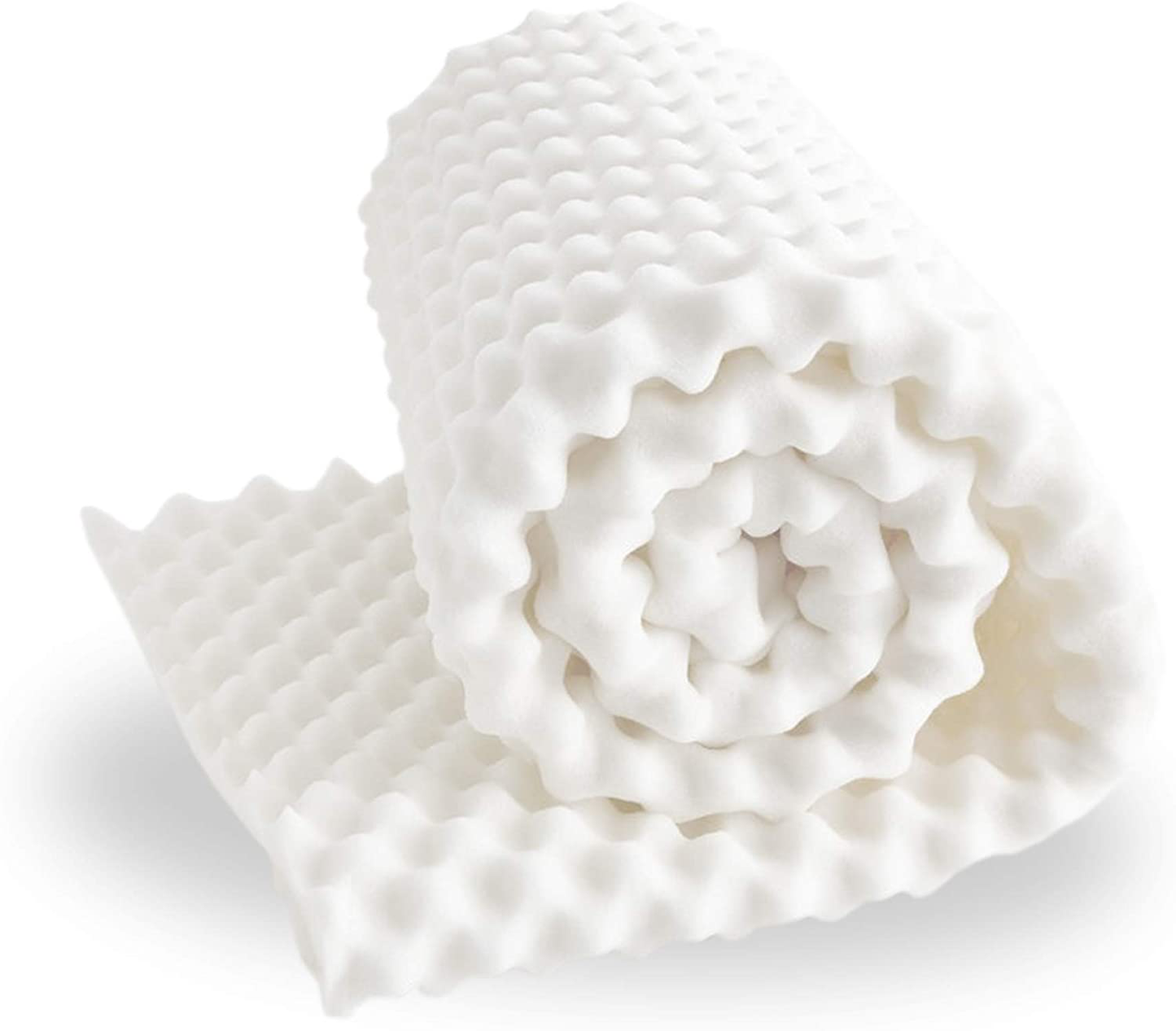 Rynx | Mayton, 1-inch convoluted egg shell breathe foam topper, adds comfort to the mattress, Queen, White