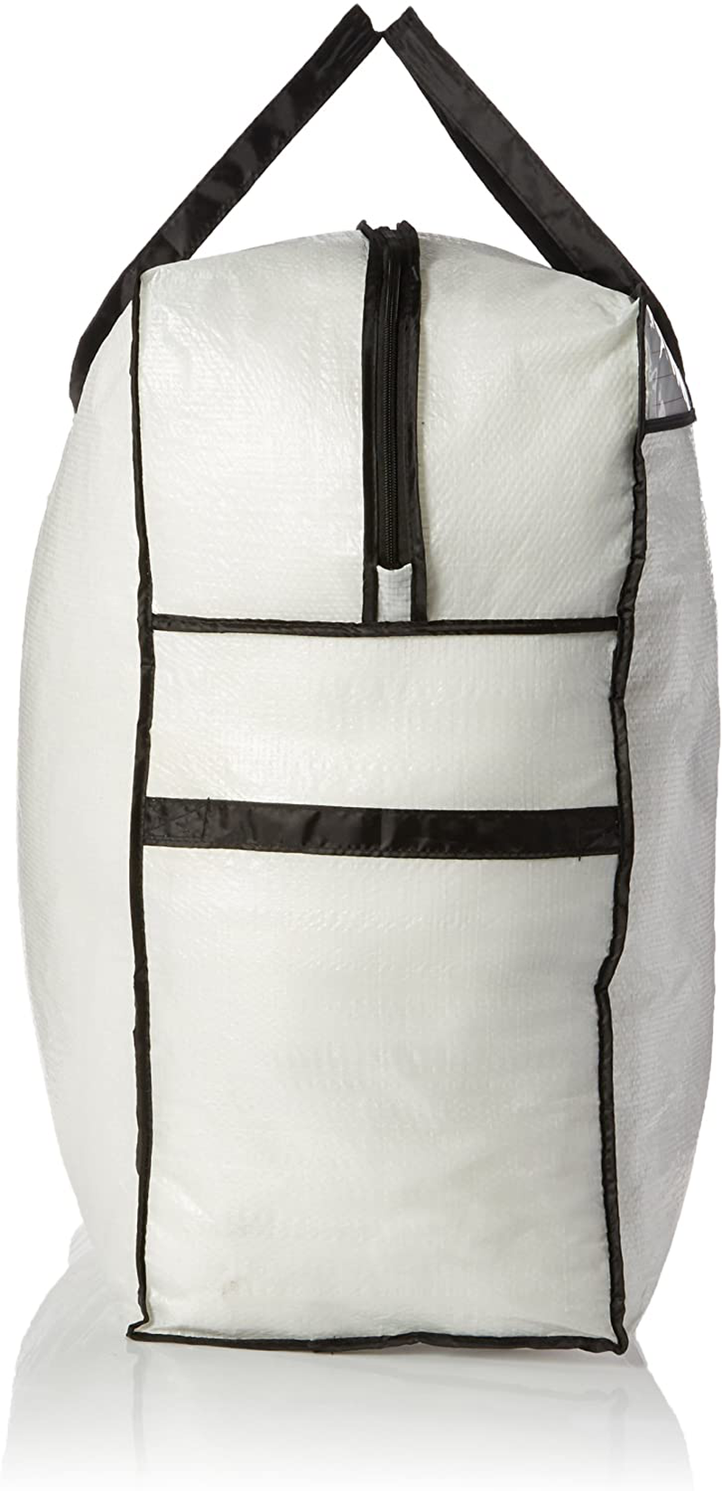Rynx | Household Essentials 2622 MightyStor Large Storage Bag with Handles | Clothing and Linen Storage Bag | White Tarp with Black Trim
