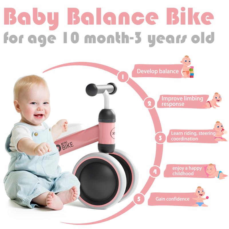 Rynx | Balance Bike Baby Push Walker Without Pedals Infant Bike with 4 Wheels