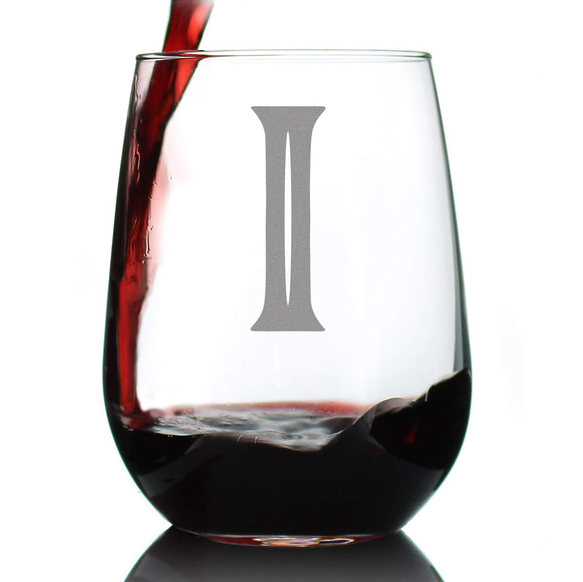 Rynx | Monogram Fet capital letter M - Without stem wine glass - Personalized gifts for women and men - Large engraved glass