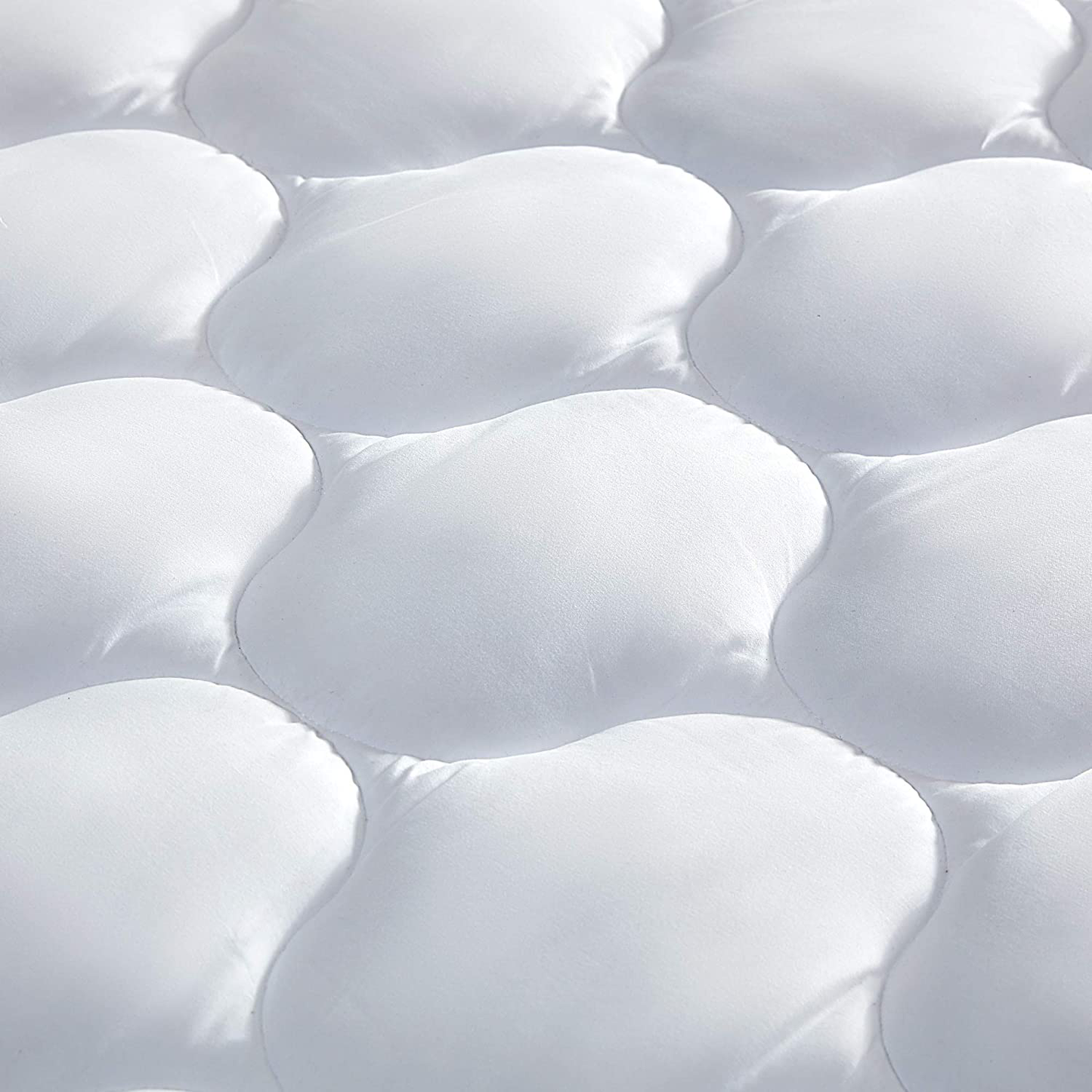 Rynx | Sleep Zone Quilted Mattress Protector - Extra Thick, Soft Plush Bedspread Pillowtop Up to 21 Inches Deep Pocket, White, King