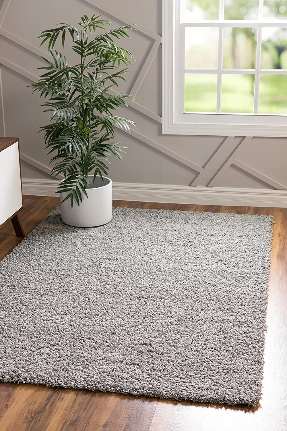 Rynx | Unique Loom Solo Solid Shag Collection Area Modern Plus Rug Lush & Soft, 2' 2 X 3' 0, Eggplant Purple