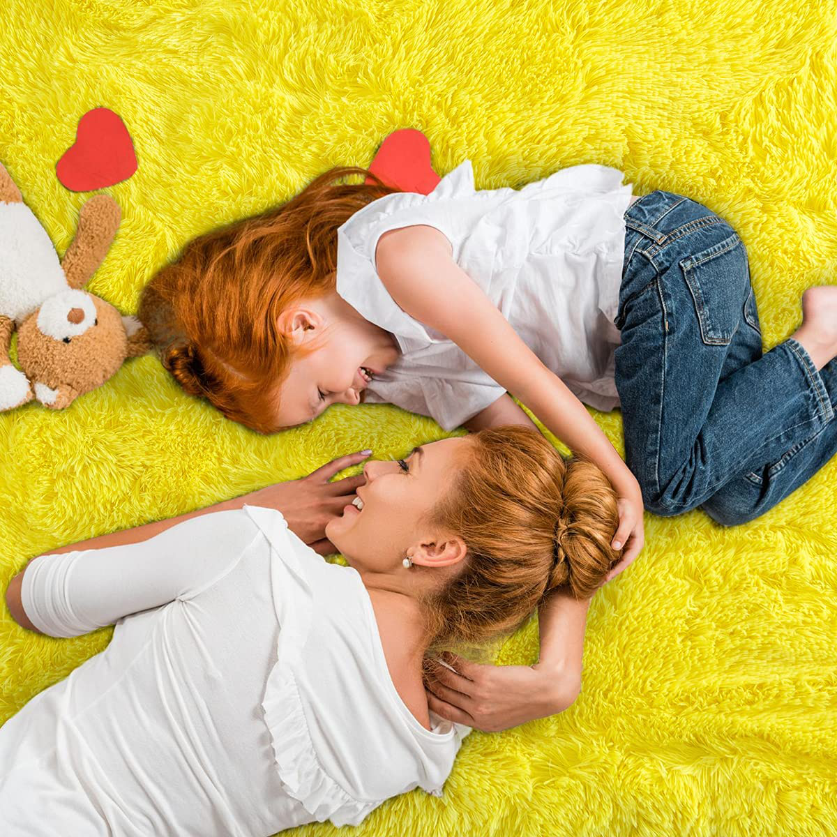 Rynx | Lochas Ultra Soft Indoor Modern Area Rugs Fluffy Living Room Carpets For Children Bedroom Home Decor Nursery Rug 5.3x7.5 Feet, Yellow