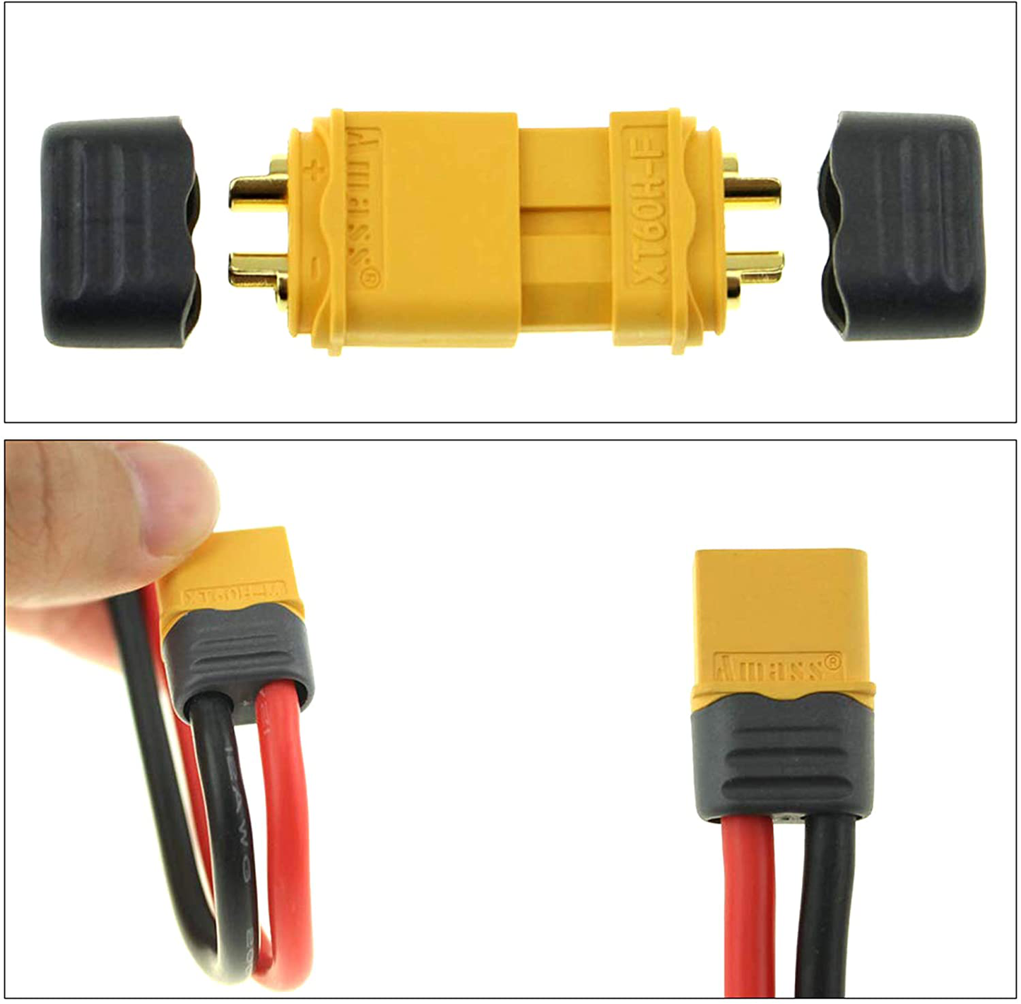 Rynx | Amass 20 Pair XT60H Bullet Connector Plug Upgraded from XT60 Coating Female & Male Gold Plated for RC Parts … … …