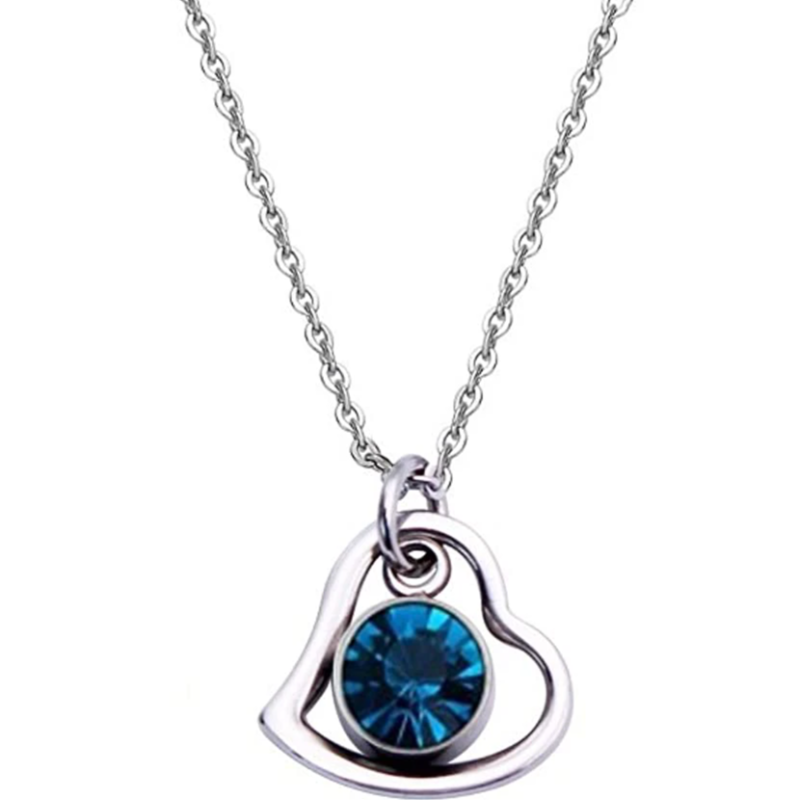 Rynx | Women's Stainless Steel Birthstone Heart Necklace