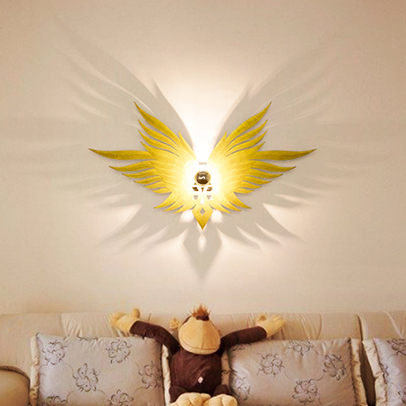 Rynx | Wooden Engraved Eagles Wall Lamp Nordic Single Beige/Gold/Coffee Wall Lamp Lighting for Living Room