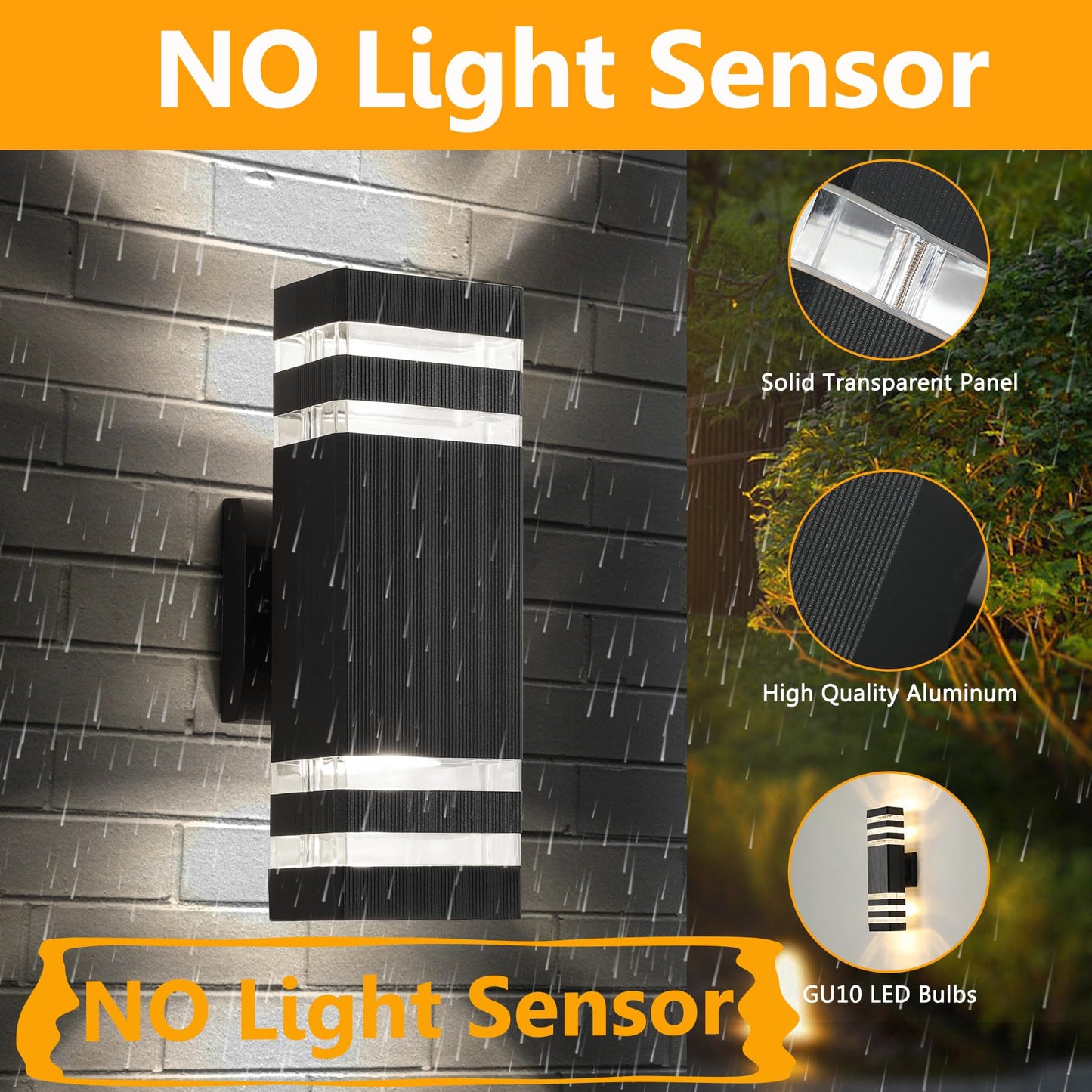 Rynx | Zsmaiku Modern Outdoor Wall Lamp 3000K Led, Waterproof Aluminum, 2-Pack Up/Down Lighting