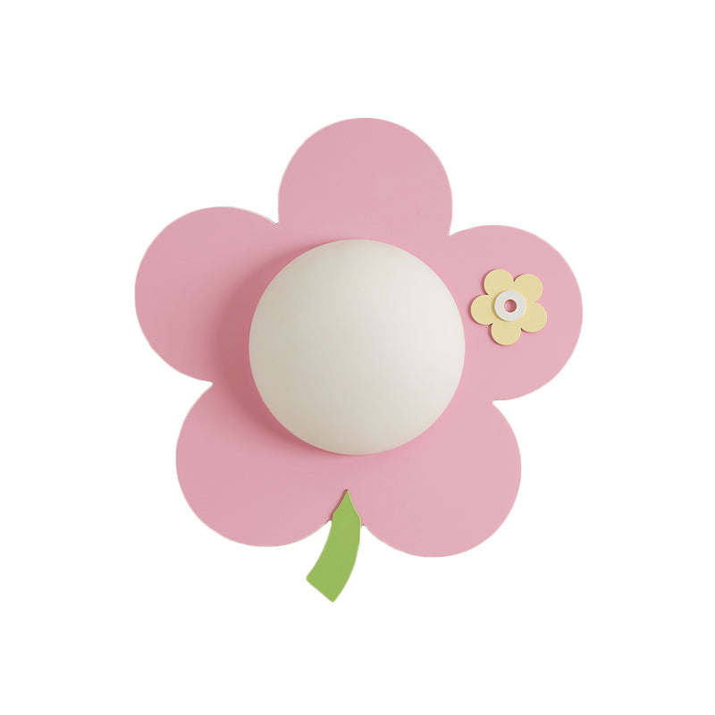 Rynx | Flower Wall Light Wall Lamp Cartoon Wood 1-Light Pink Finish LED Wall Mount Lamp Fixture
