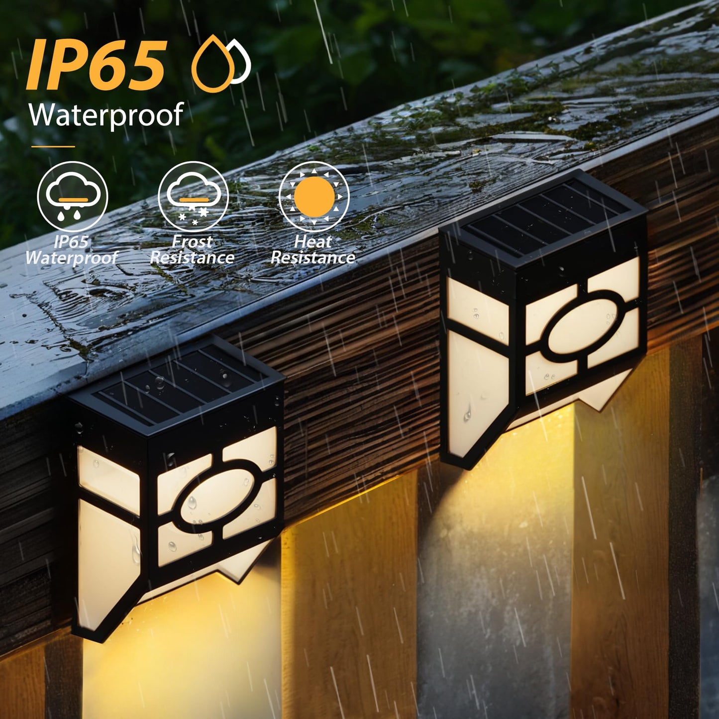 Rynx | Otdair Sunlight Outdoor, Waterproof Led Fence & Deck Lights, 8 Pack, Warm White/Multi-colored
