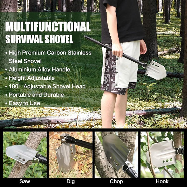 Rynx | Multifunctional tactical shovel foldable camping survival emergency tools