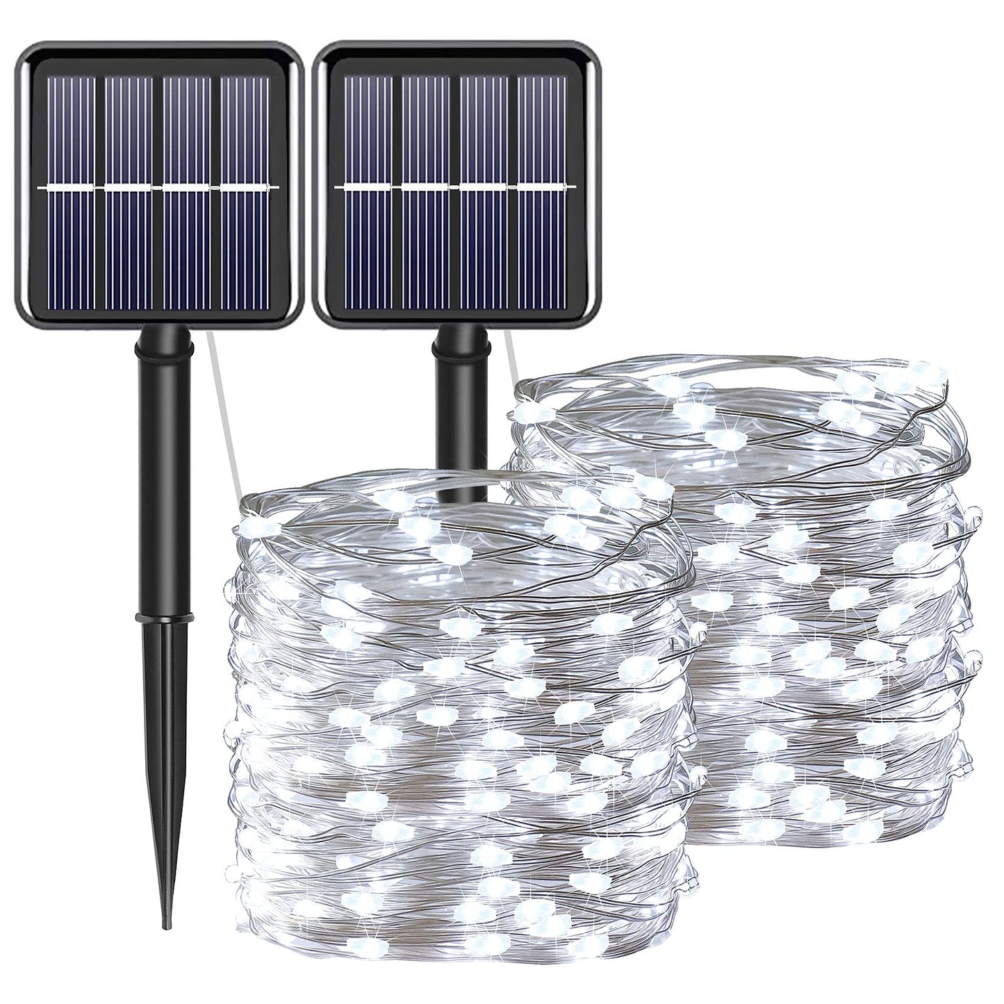 Rynx | Yaozhou Solar Lamps For Outdoors, Adventure Lights Outdoor Waterproof, Cold White 2Pack Total 200Led 66Ft 8 Modes Mini Mini Small Solar-Powered Lights For Christmas, Garden, Patio, Fence, Balcony