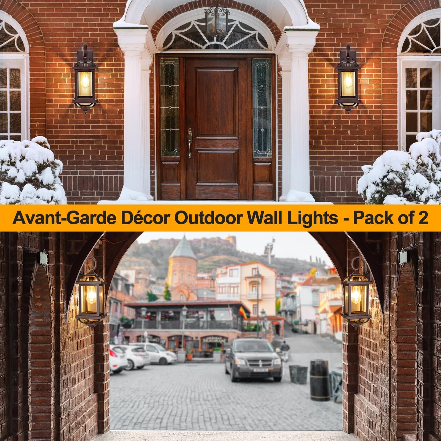 Rynx | Roravilila 18” Bronze Outdoor Wall Lamps, Waterproof Aluminum Wall Lamps, 2-Pack