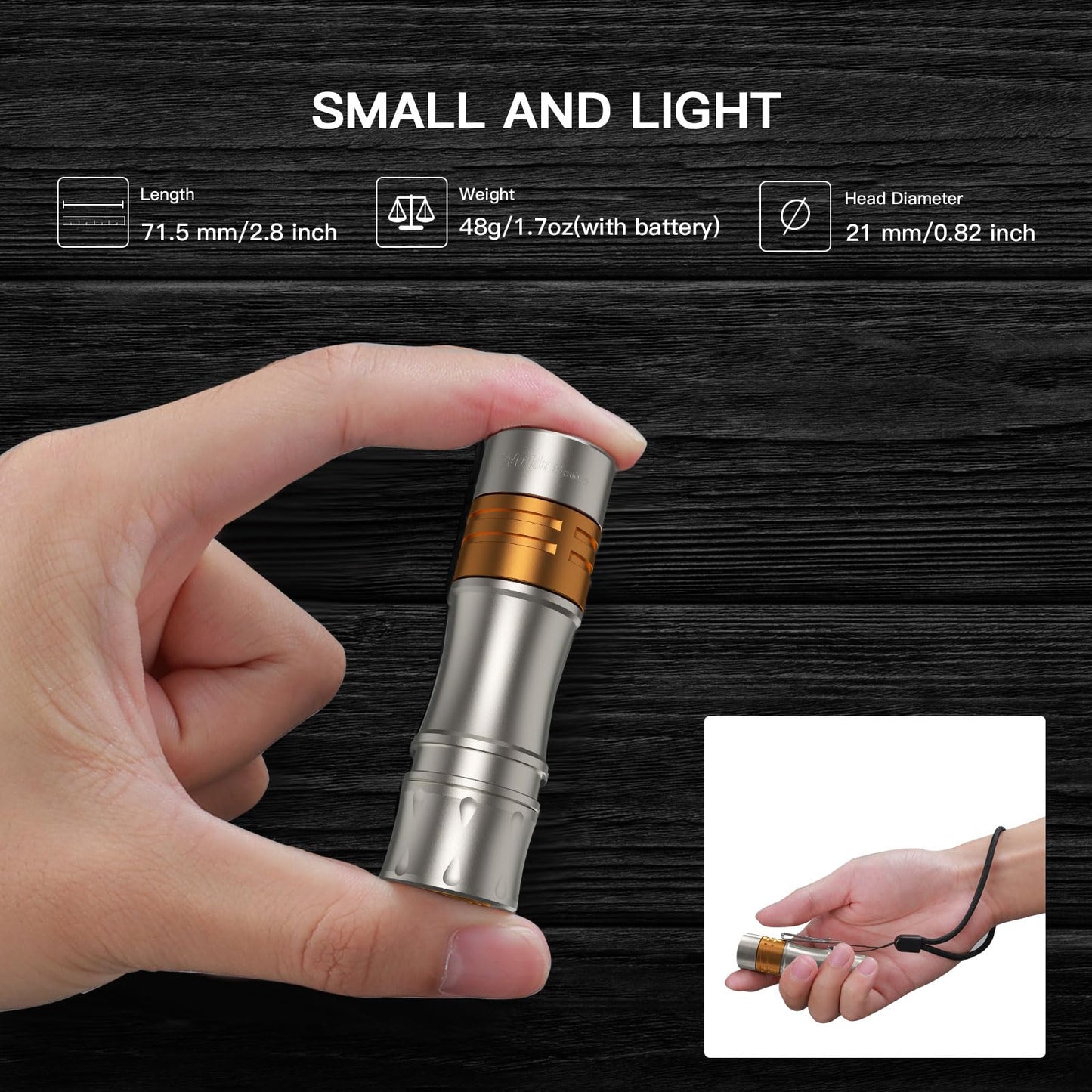 Rynx | Wurkkos Ts10 V2 Titan EDC Flashlight, 4000K, 1400 Lumen, Rechargeable