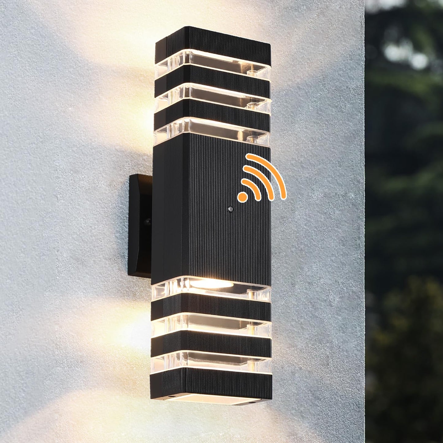 Rynx | Zhmdjdsh Dusk To Dawn Outdoor Wall Lamps - 3000K Warm White Aluminium Up/Down Veranda Lights