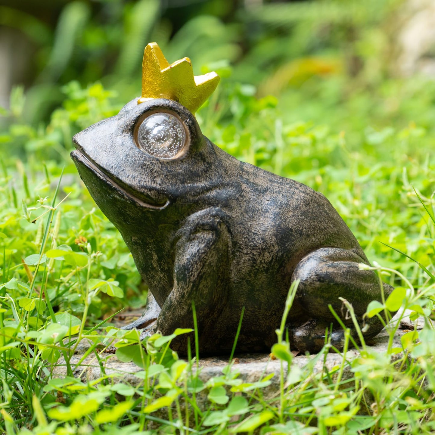 Rynx | Rezpuao Garden Decor Statue Frog Prince, Sun Statue Decor Frog Prince, Resin Frogs Figurine With Sunlight For Patio, Balcony, Y