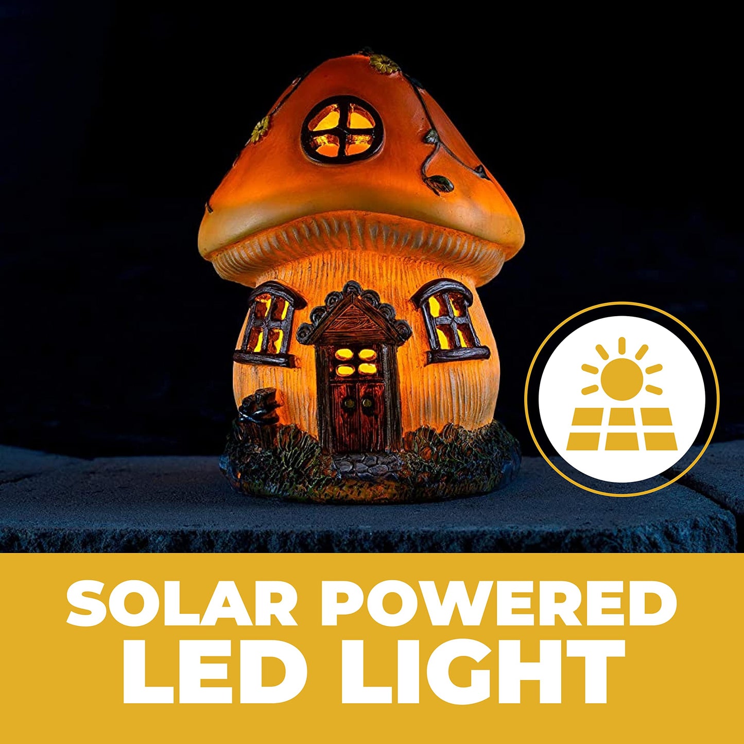 Rynx | Vp Home Solar Mushroom Cottage Light - Led Garden Decor For Halloween & Outdoor Spaces