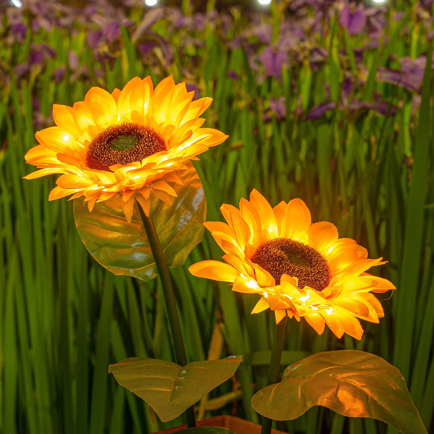 Rynx | Dazzle Bright Solar Led Sunflower Light, 2 Pack Waterproof Garden Decor For Outdoor Use