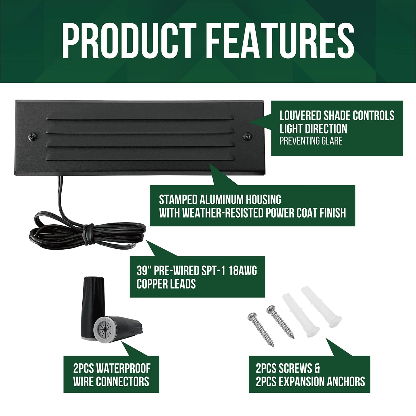 Rynx | Gkoled 4W Low Voltage Led Step Light, 12V Surface Mounting, 2700K, Black Aluminum, 2
