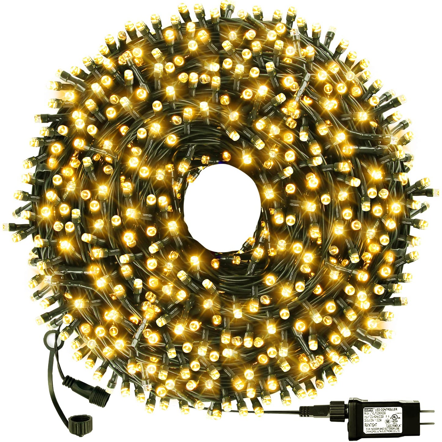 Rynx | Outylts 108Ft 300 Led Warm White Christmas Lights, Waterproof, 8 Modes, Indoor/Outdoor