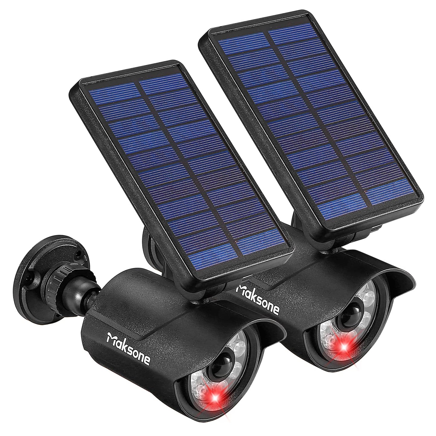 Rynx | Maksone Solarmotion Sensor Security Light - 2-in-1 Outdoor Spotlights With Flashing Red Led, 2 Pack