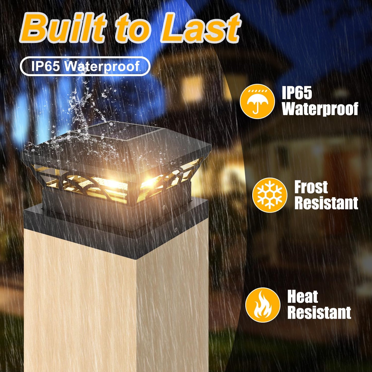 Rynx | T-Sun 6 Pack Solar Post Head Light, Waterproof Warm/Cool White For 4X4 5X5 6X
