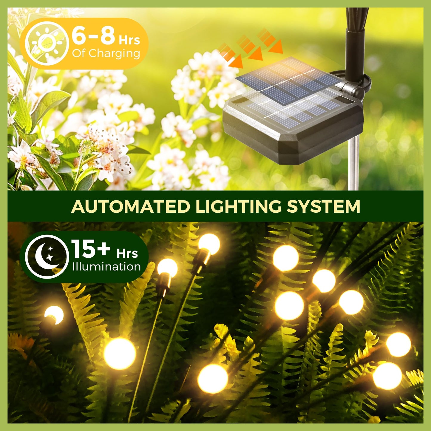 Rynx | Patiopia 80 Led Solar Garden Lights - Warm White Glowing Outdoor Decor, 8 Pack Waterproof