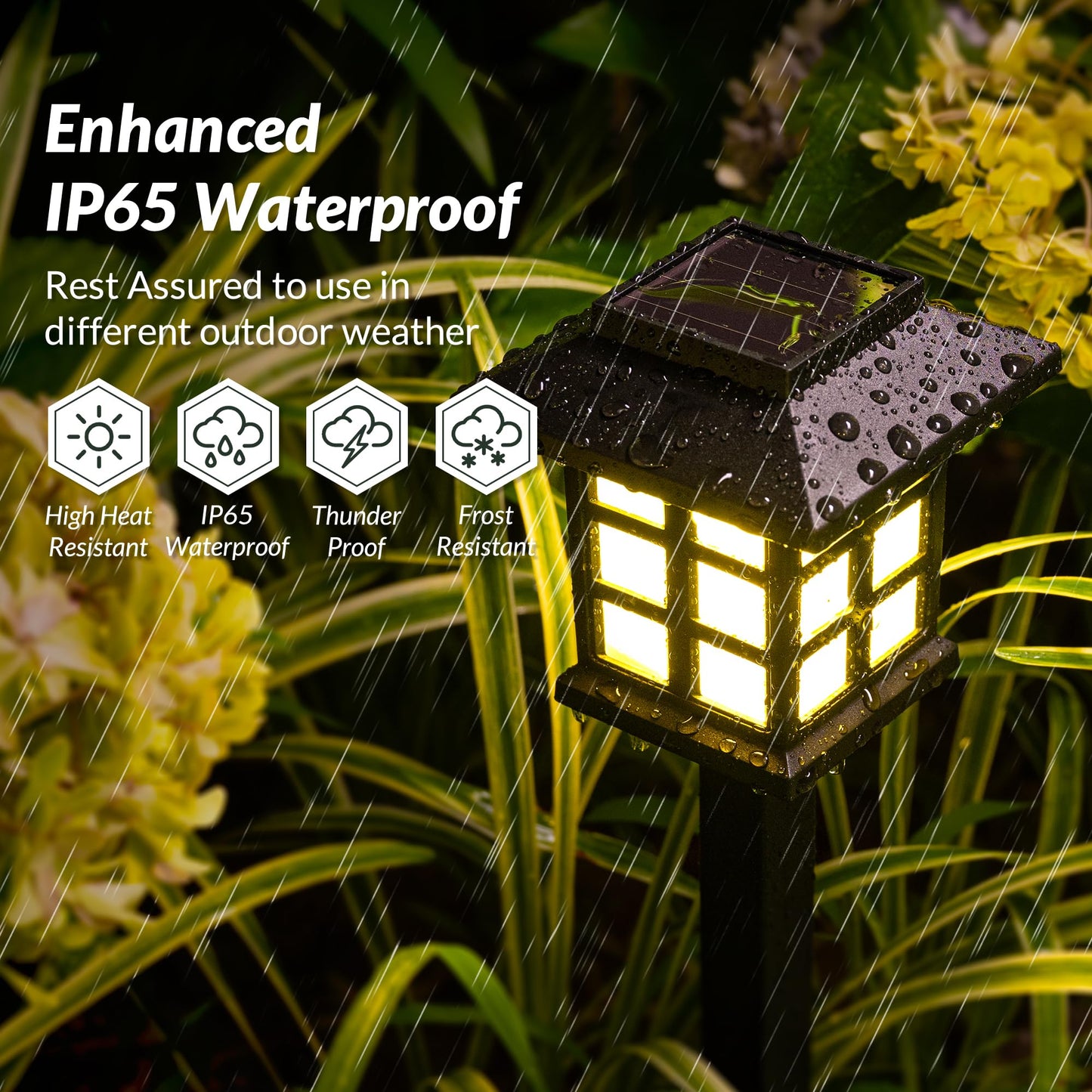 Rynx | Solpex 16 Pack Solar Outdoor Lighting - Waterproof Garden Path Lighting (Warm White)