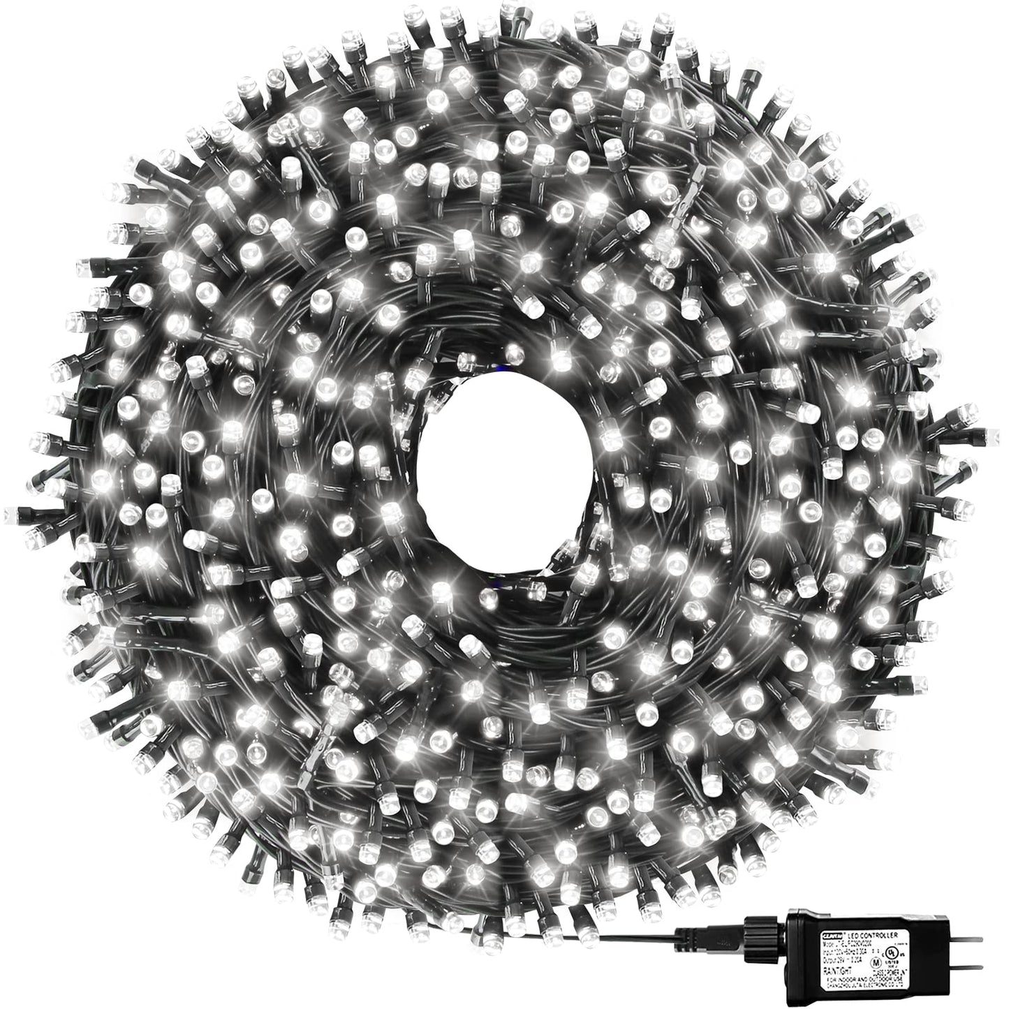 Rynx | Outylts 1000 Led 328Ft 8 Modes with Timer Christmas Light Sources Ip55 Outdoor Waterproof Ul Certified Indoor Fairy Light Sources Garden Terrace Wedding Christmas Tree Decorations White Light