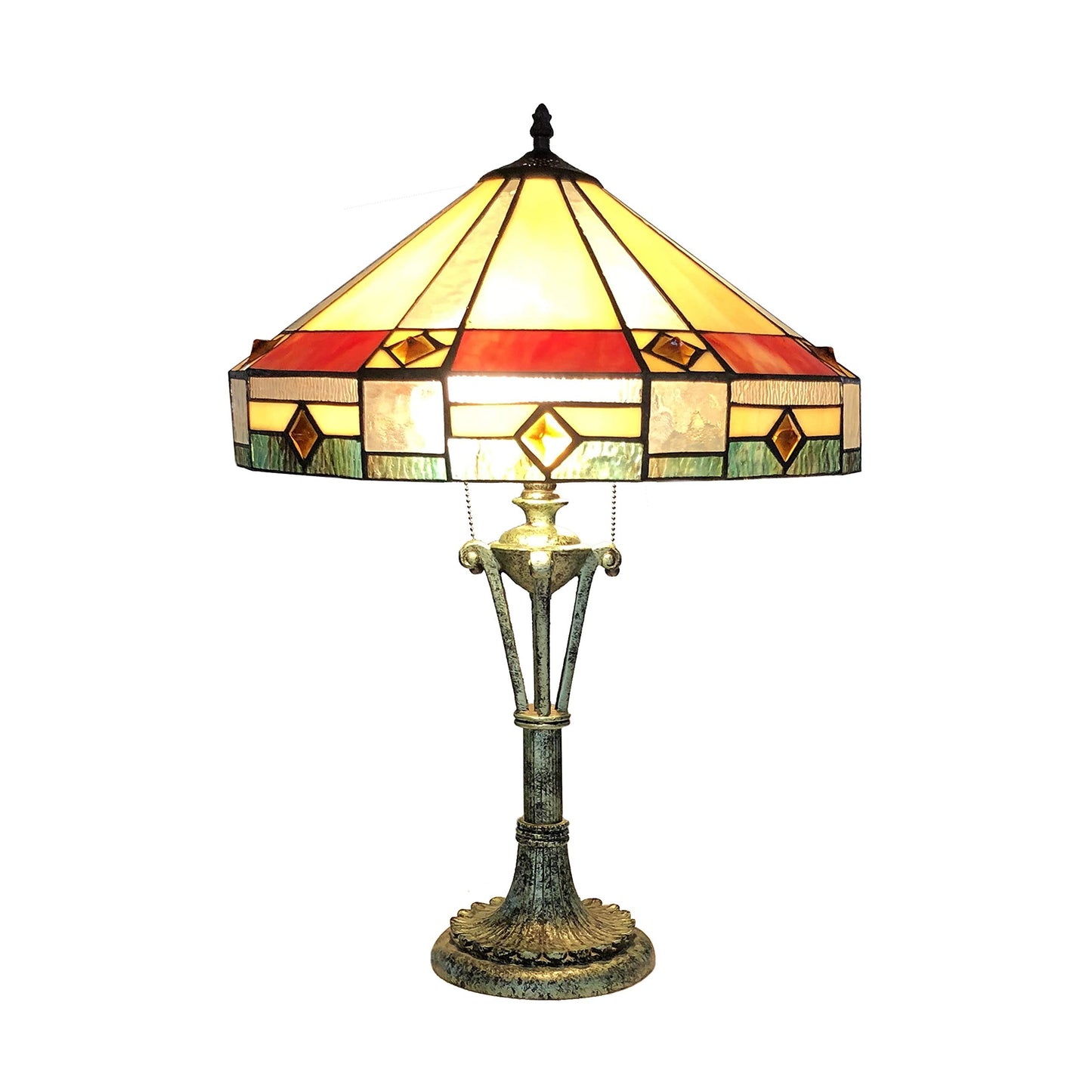 Rynx | Chloe Ch18143Am18-Tl2 Ridley Tiffany-Style Mission Table Lamp with 18" Shade, 26.5 X 18 X 18, Multicolored