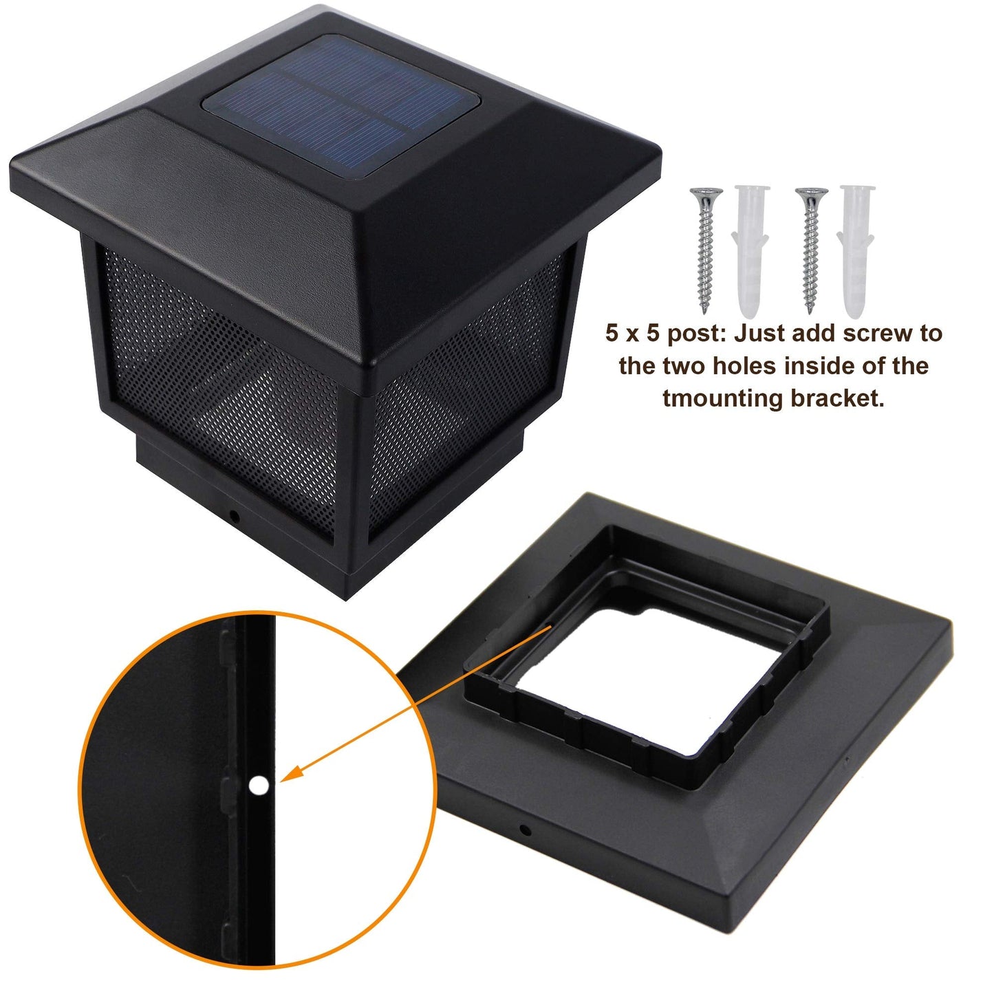 Rynx | Maggift Solar Flame Post Lights, 6 Pack Outdoor Led Cap Lights For 4X4, 5X5, 6