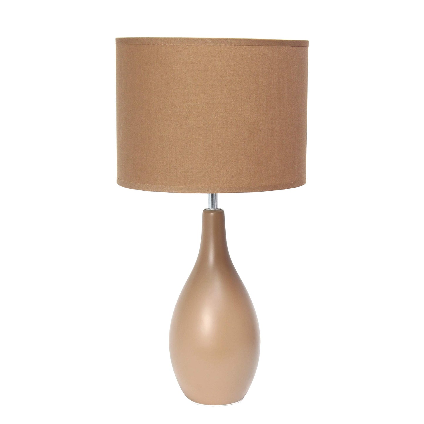 Rynx | Simple Designs Lt1152-Lbw Traditional Oblong Ceramic Table Lamp For Living Room, Bedroom, Study, Office, Hallway, Reading Nook, Light Brown
