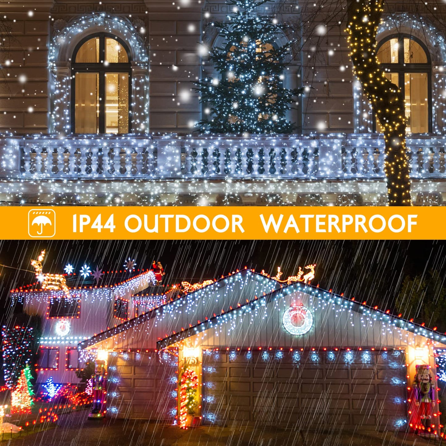 Rynx | Agirl 400 Led Icicle Light, 32.8Ft Waterproof Fairy Lights for Outdoor & Indoor Decoration