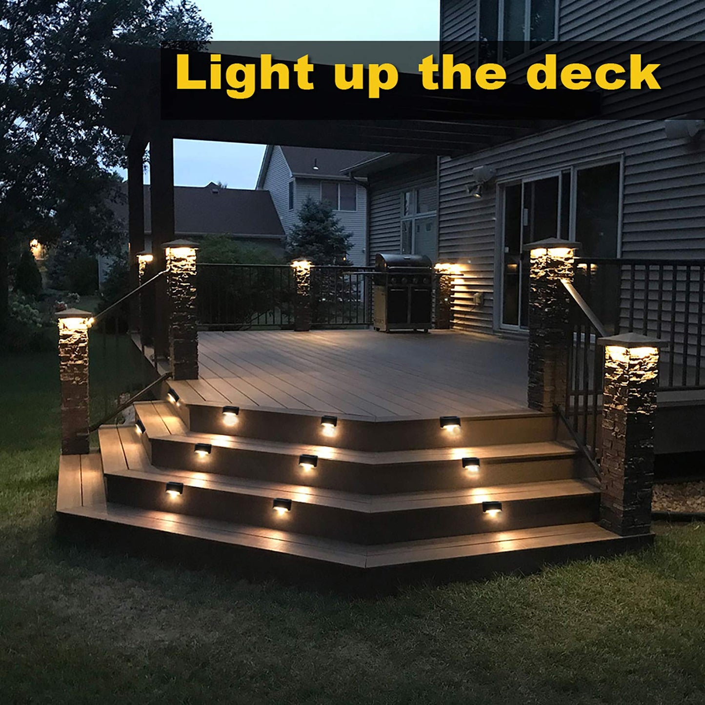 Rynx | Phereu Solar Deck Light - 16 Pack LED Waterproof Patio Decor For Railings, Stairs & Garden
