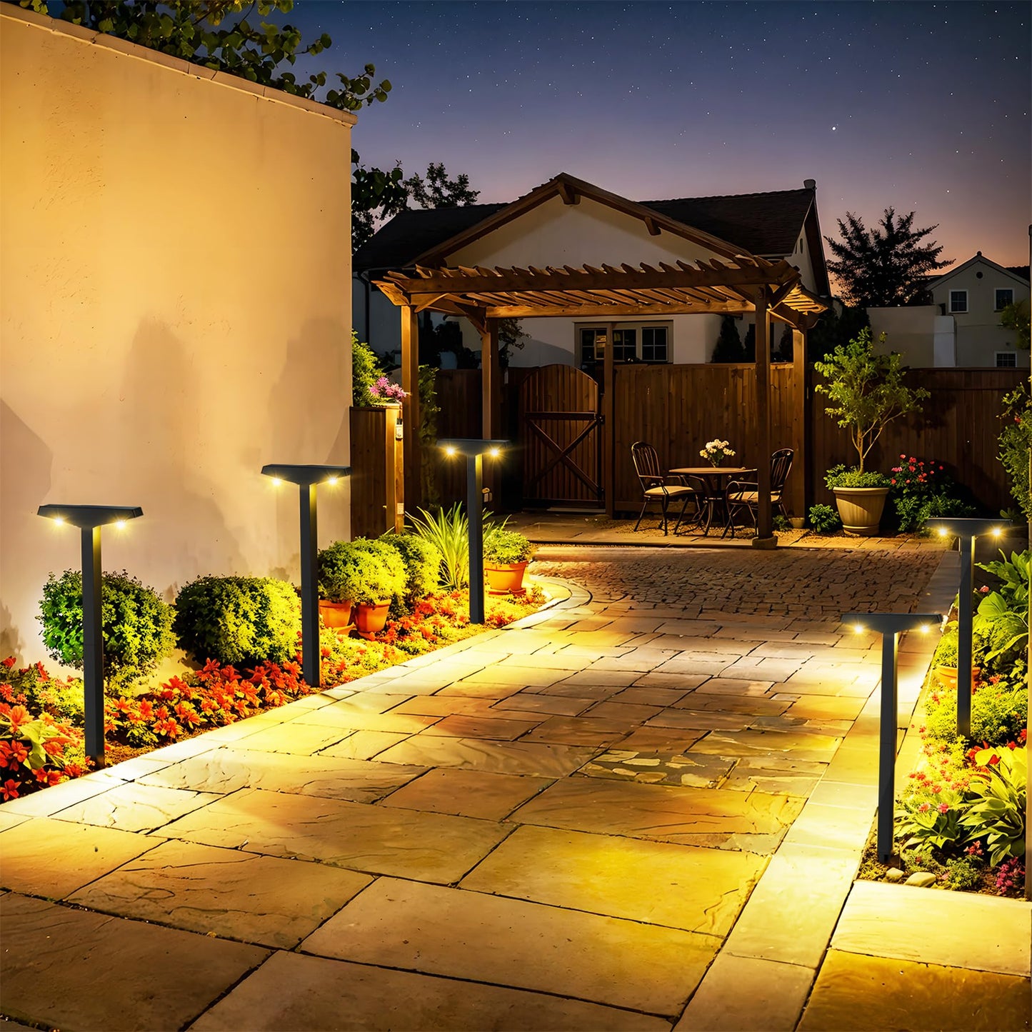 Rynx | Fudosa 10 Pack Solar Lights Outdoor Waterproof, Glowing Solar Lights For Outdoor Use, Solar Garden Decorative Solar Landscape Lighting