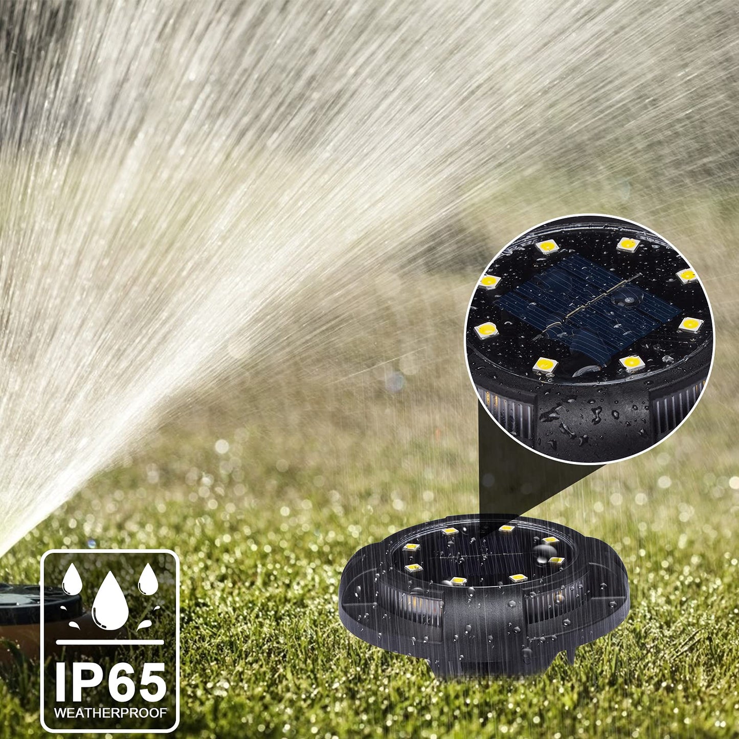 Rynx | K.E.J. Solar ground lights 12 pcs - Waterproof recessed landscape lighting for garden and walkway
