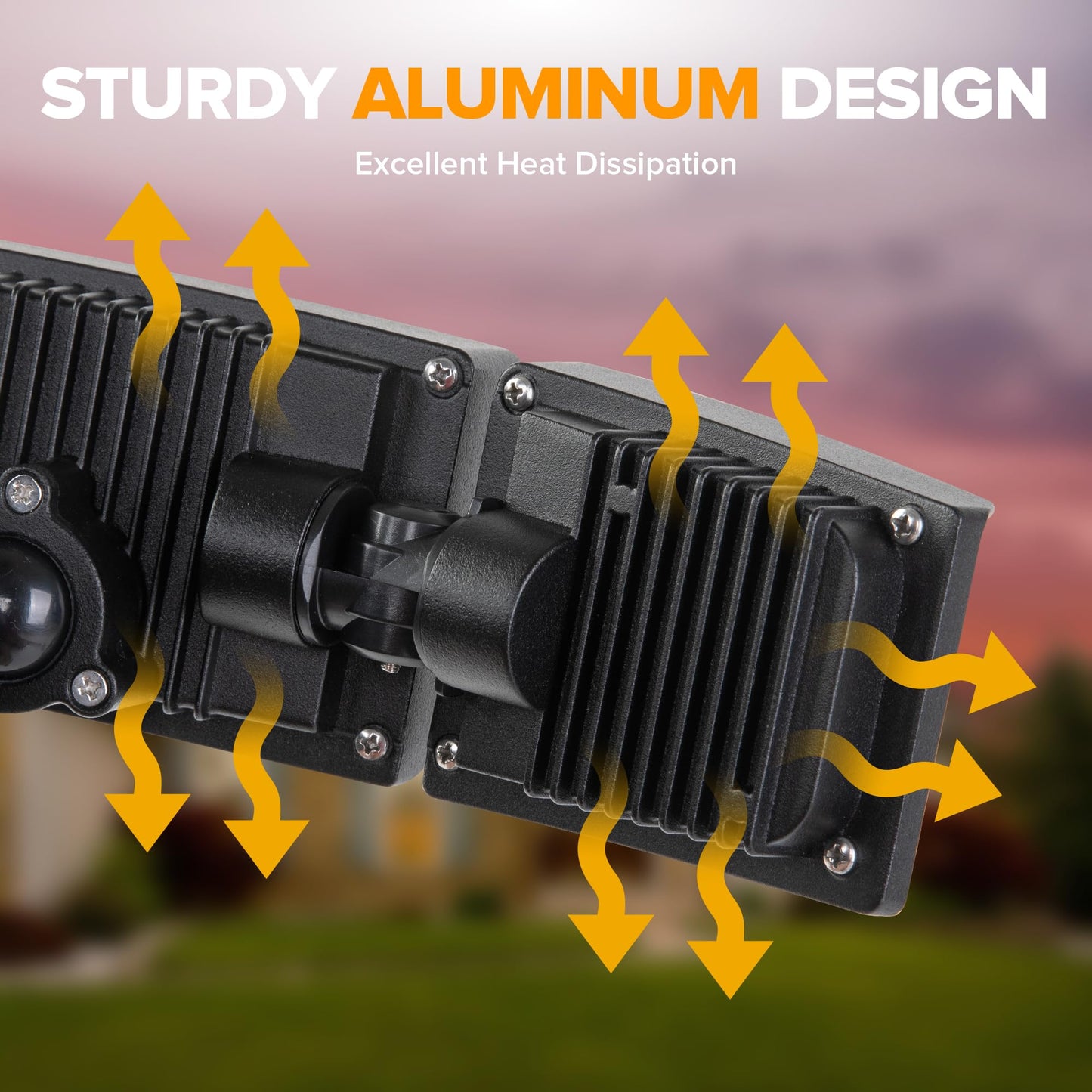 Rynx | Lutec 55W Led Floodlight, 5200Lm, 3 Adjustable Heads, Ip65 Waterproof, Black