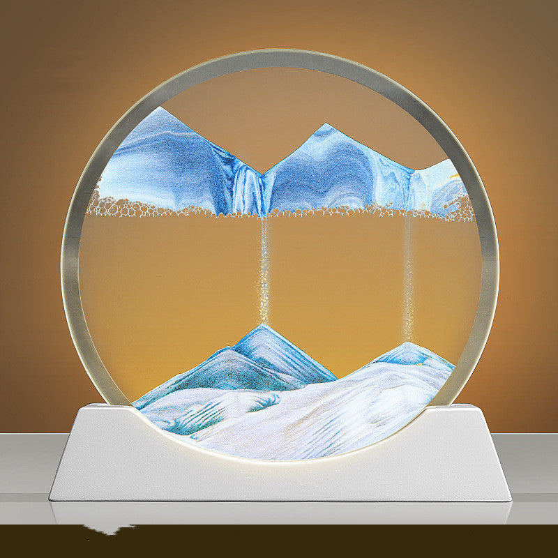 Rynx | Creative New Quicksand Painting Small Night Lamp Living Room Bedroom Abstract Rotary Desktop Decoration