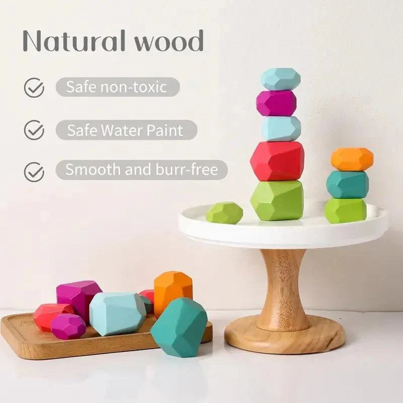 Rynx | Colorful Wooden Building Blocks Set for Creative Learning and Logical Development