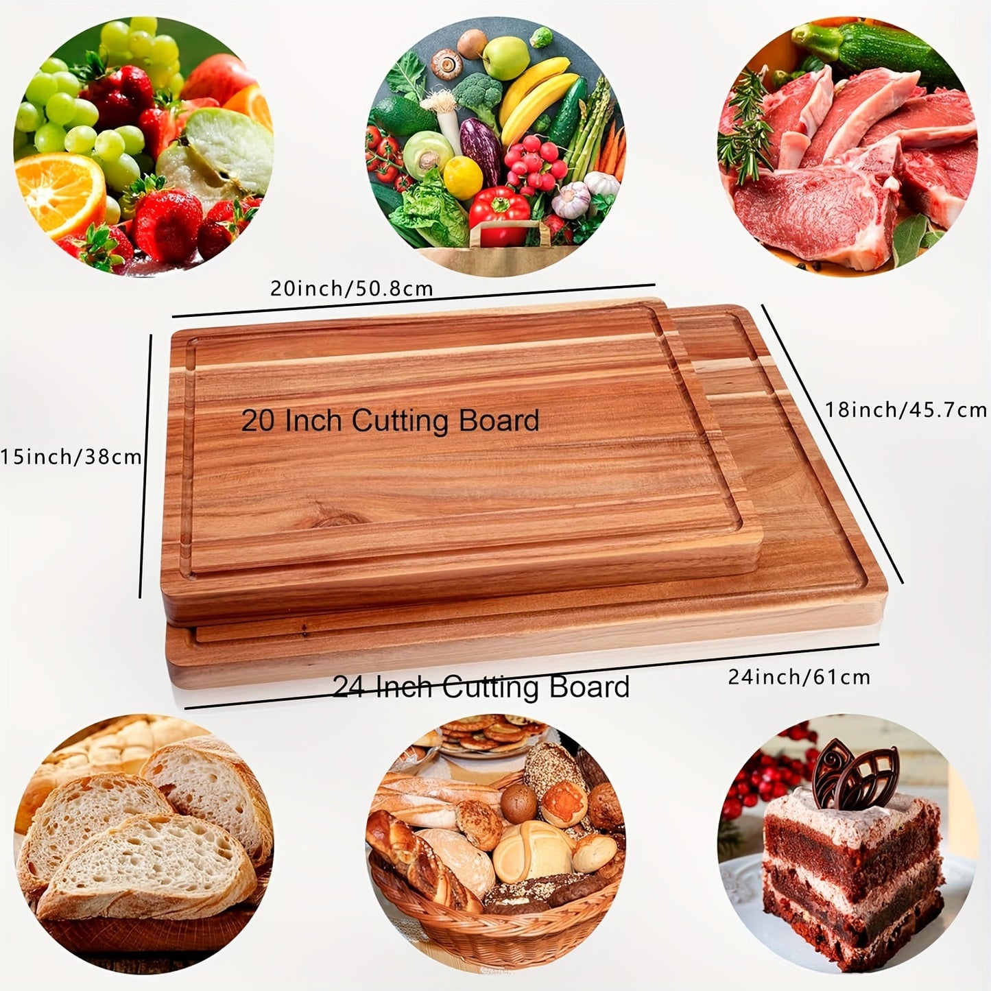 Rynx | XXL Acacia Extra Large Cutting Board – Premium Kitchen Chopping Board for Meal Prep, Cheese Serving, and Food Presentation – Durable, Easy to Clean, Crack & Scratch Resistant